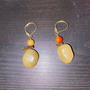 Amber drop earrings